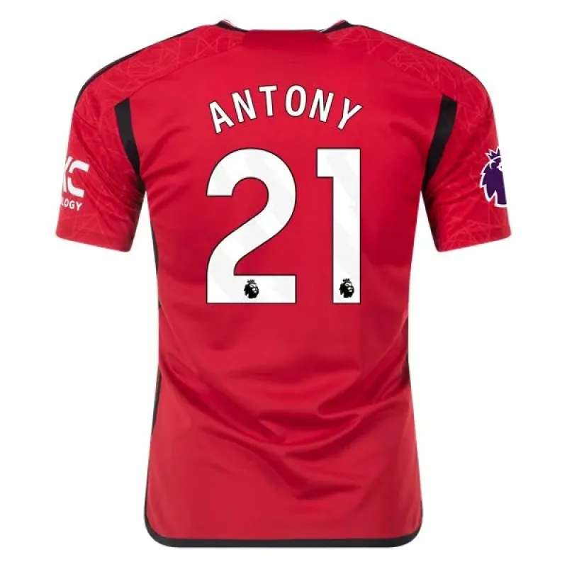 Men's Replica Adidas Antony Manchester United Home Jersey 2324