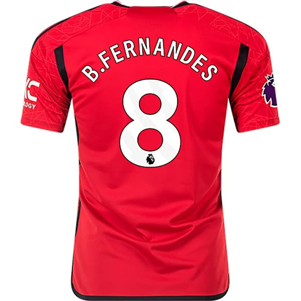 Men's Replica Adidas B. Fernandes Manchester United Home Jersey 2324