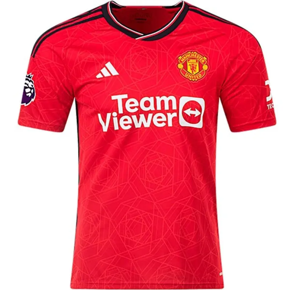 Men's Replica Adidas B. Fernandes Manchester United Home Jersey 2324