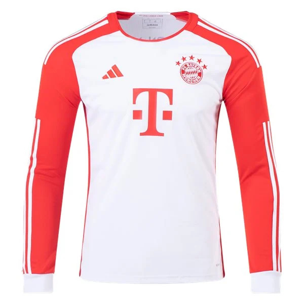 Men's Replica Adidas Bayern Munich Long Sleeve Home Jersey 2324