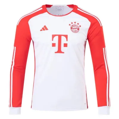 Men's Replica Adidas Bayern Munich Long Sleeve Home Jersey 2324 01