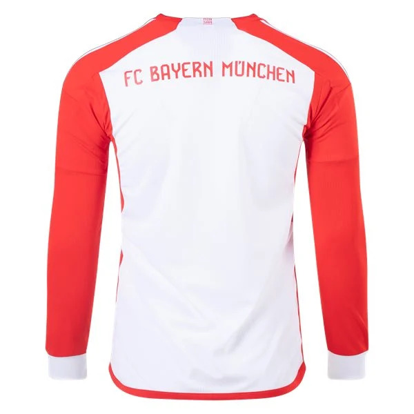 Men's Replica Adidas Bayern Munich Long Sleeve Home Jersey 2324