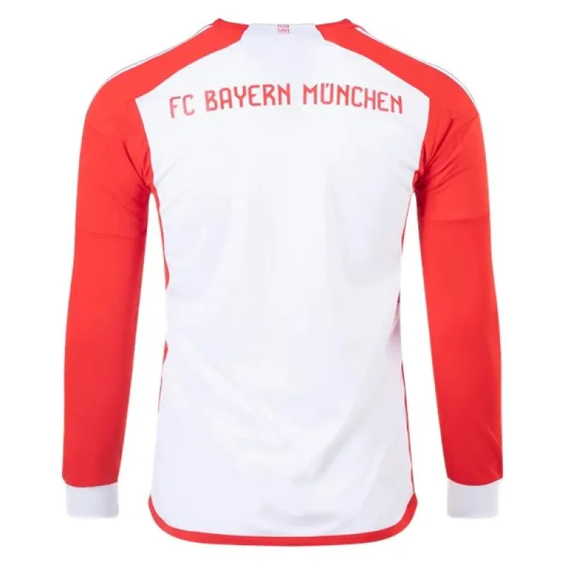 Men's Replica Adidas Bayern Munich Long Sleeve Home Jersey 2324