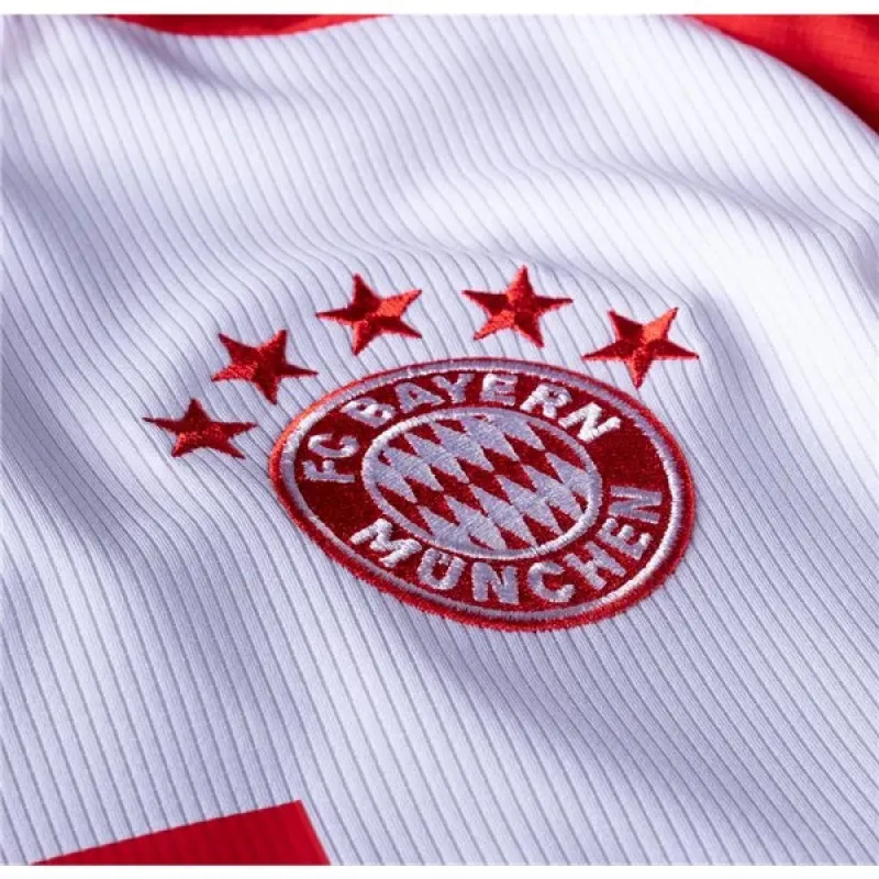 Men's Replica Adidas Bayern Munich Long Sleeve Home Jersey 2324
