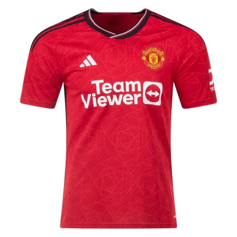 Men's Replica Adidas Beckham Manchester United Home Jersey 2324