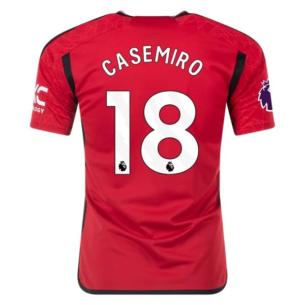 Men's Replica Adidas Casemiro Manchester United Home Jersey 2324