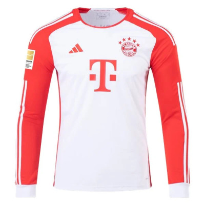 Men's Replica Adidas Choupo-Moting Bayern Munich Long Sleeve Home Jersey 2324 01