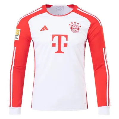 Men's Replica Adidas Choupo-Moting Bayern Munich Long Sleeve Home Jersey 2324 01