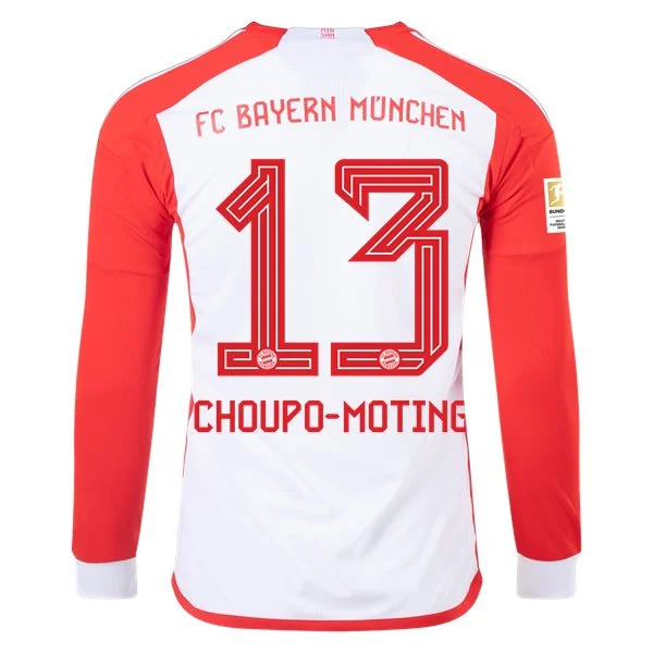 Men's Replica Adidas Choupo-Moting Bayern Munich Long Sleeve Home Jersey 2324