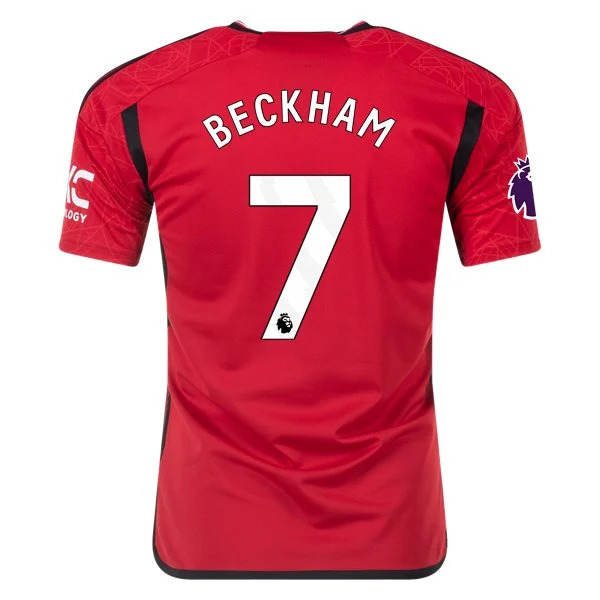 Men's Replica Adidas David Beckham Manchester United Home Jersey 2324