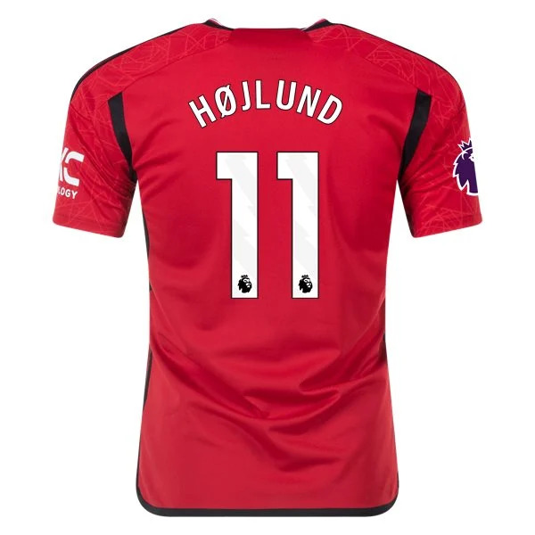 Men's Replica Adidas Hojlund Manchester United Home Jersey 2324