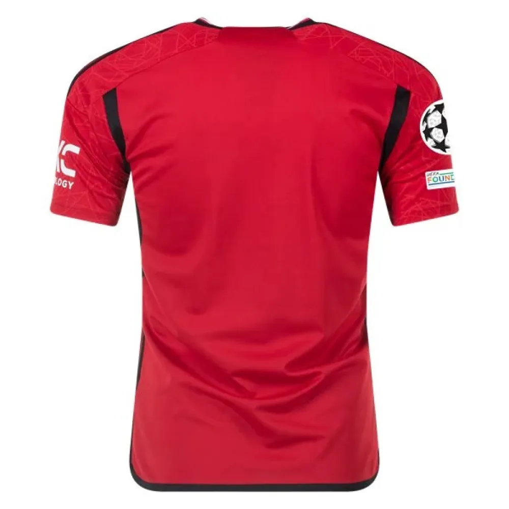 Men's Replica Adidas Manchester United Home Jersey 2324 - UCL