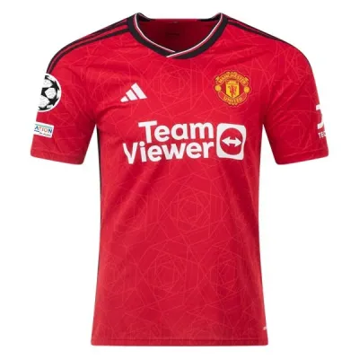 Men's Replica Adidas Manchester United Home Jersey 2324 - UCL 01