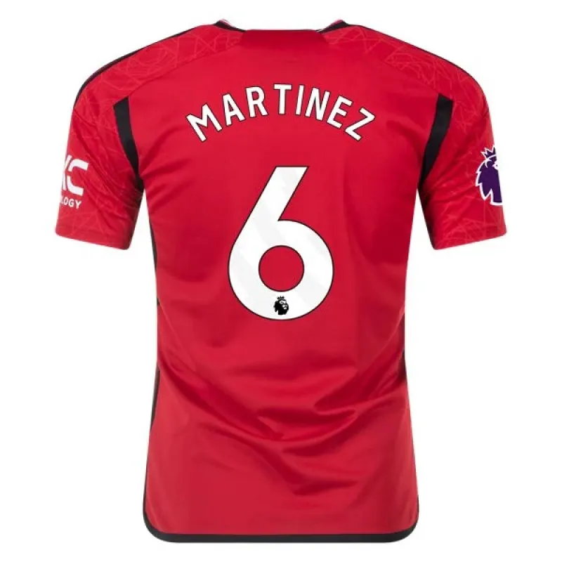 Men's Replica Adidas Martinez Manchester United Home Jersey 2324