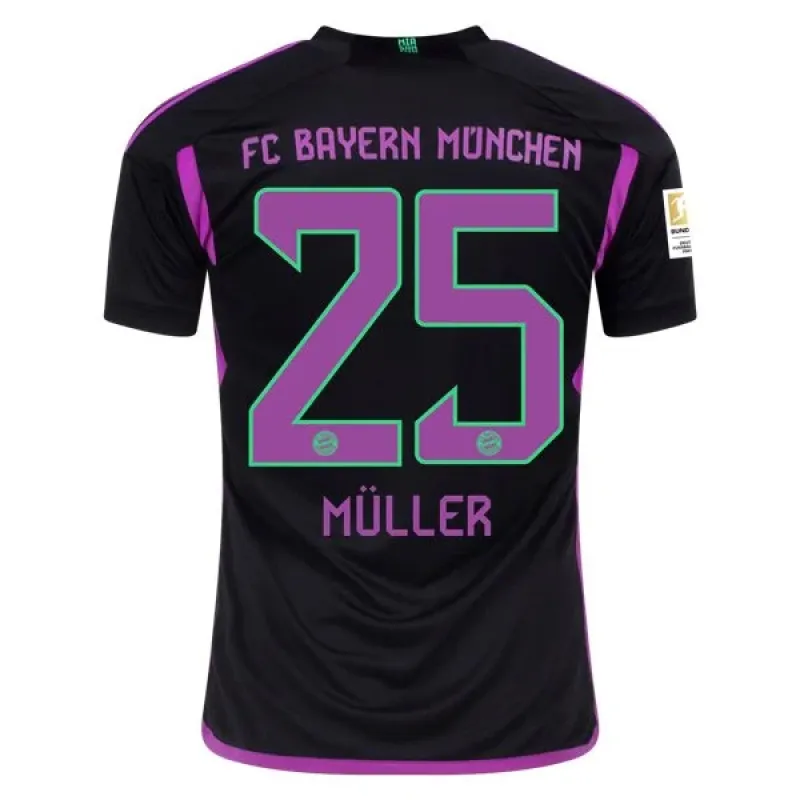 Men's Replica Adidas Muller Bayern Munich Away Jersey 2324