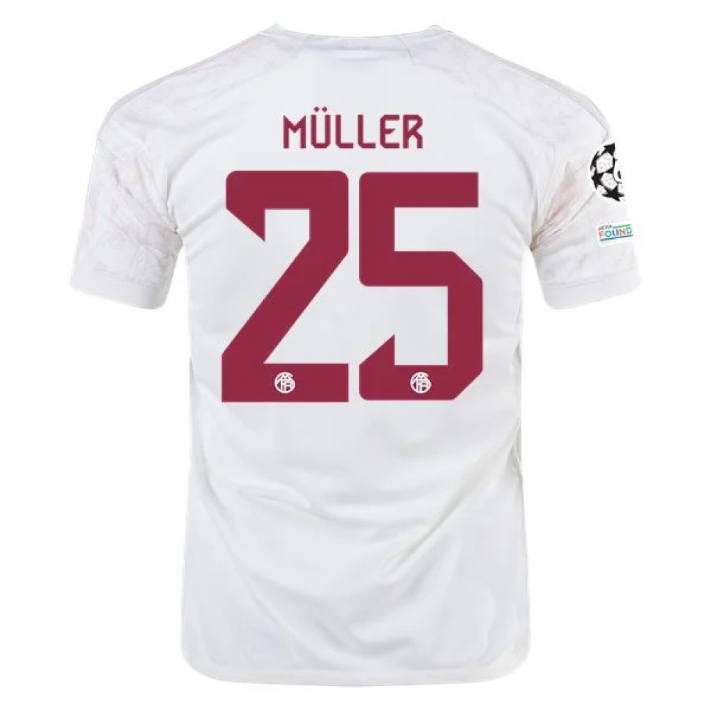 Men's Replica Adidas Muller Bayern Munich Third Jersey 2324 - UCL