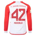 Men's Replica Adidas Musiala Bayern Munich Long Sleeve Home Jersey 2324