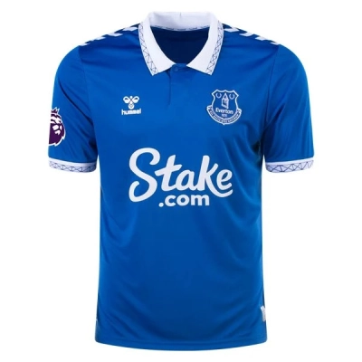 Men's Replica Hummel Doucoure Everton Home Jersey 2324 01