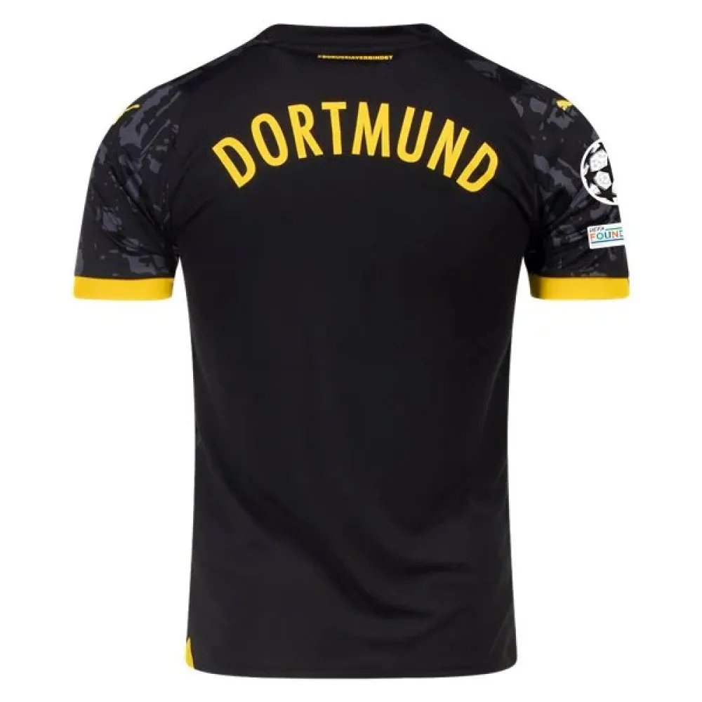Men's Replica Puma Borussia Dortmund Away Jersey 2324 - UCL