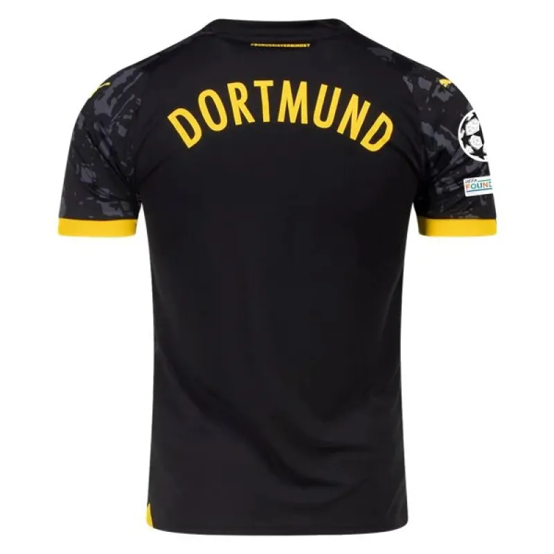 Men's Replica Puma Borussia Dortmund Away Jersey 2324 - UCL
