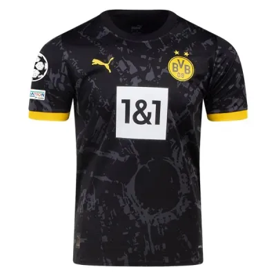 Men's Replica Puma Borussia Dortmund Away Jersey 2324 - UCL 01