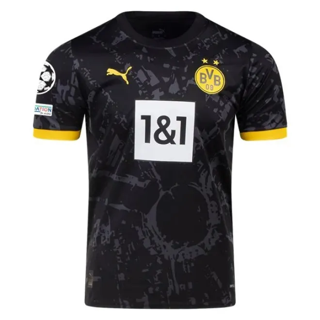 Men's Replica Puma Borussia Dortmund Away Jersey 2324 - UCL