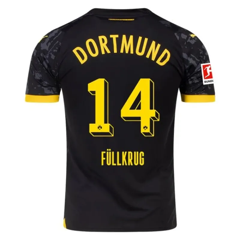Men's Replica Puma Fullkrug Borussia Dortmund Away Jersey 2324