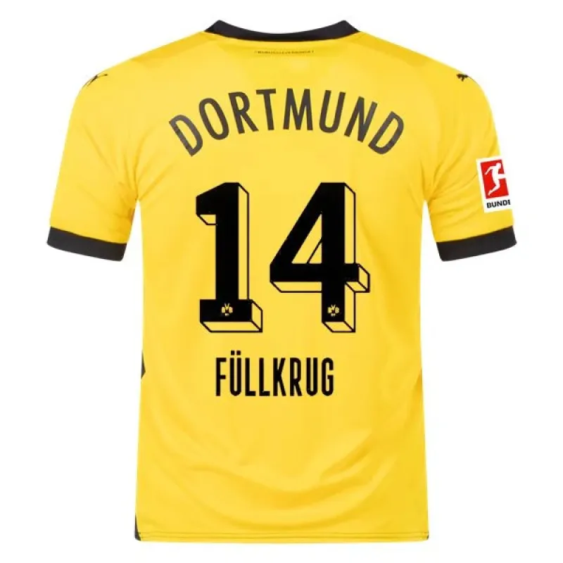 Men's Replica Puma Fullkrug Borussia Dortmund Home Jersey 2324