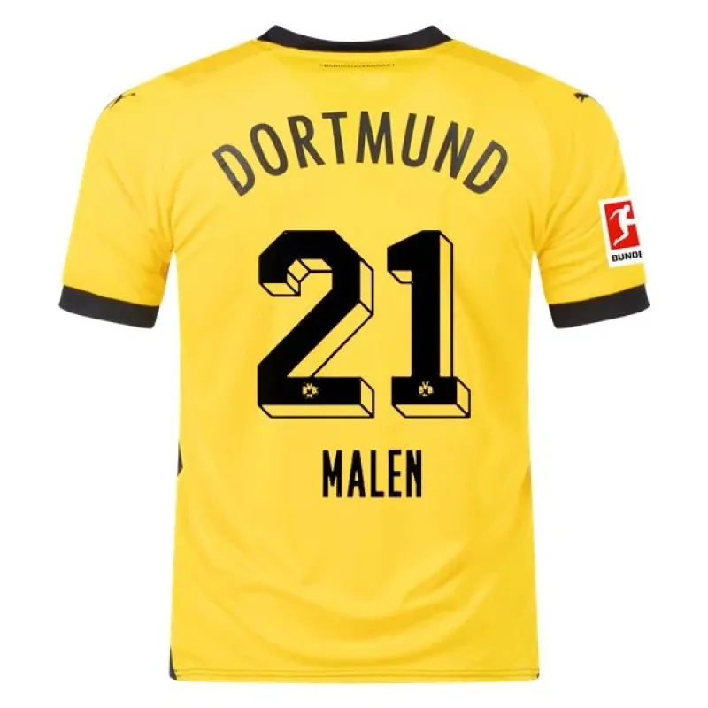 Men's Replica Puma Malen Borussia Dortmund Home Jersey 2324