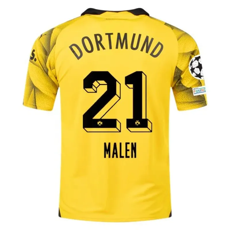 Men's Replica Puma Malen Borussia Dortmund Third Jersey 2324 - UCL