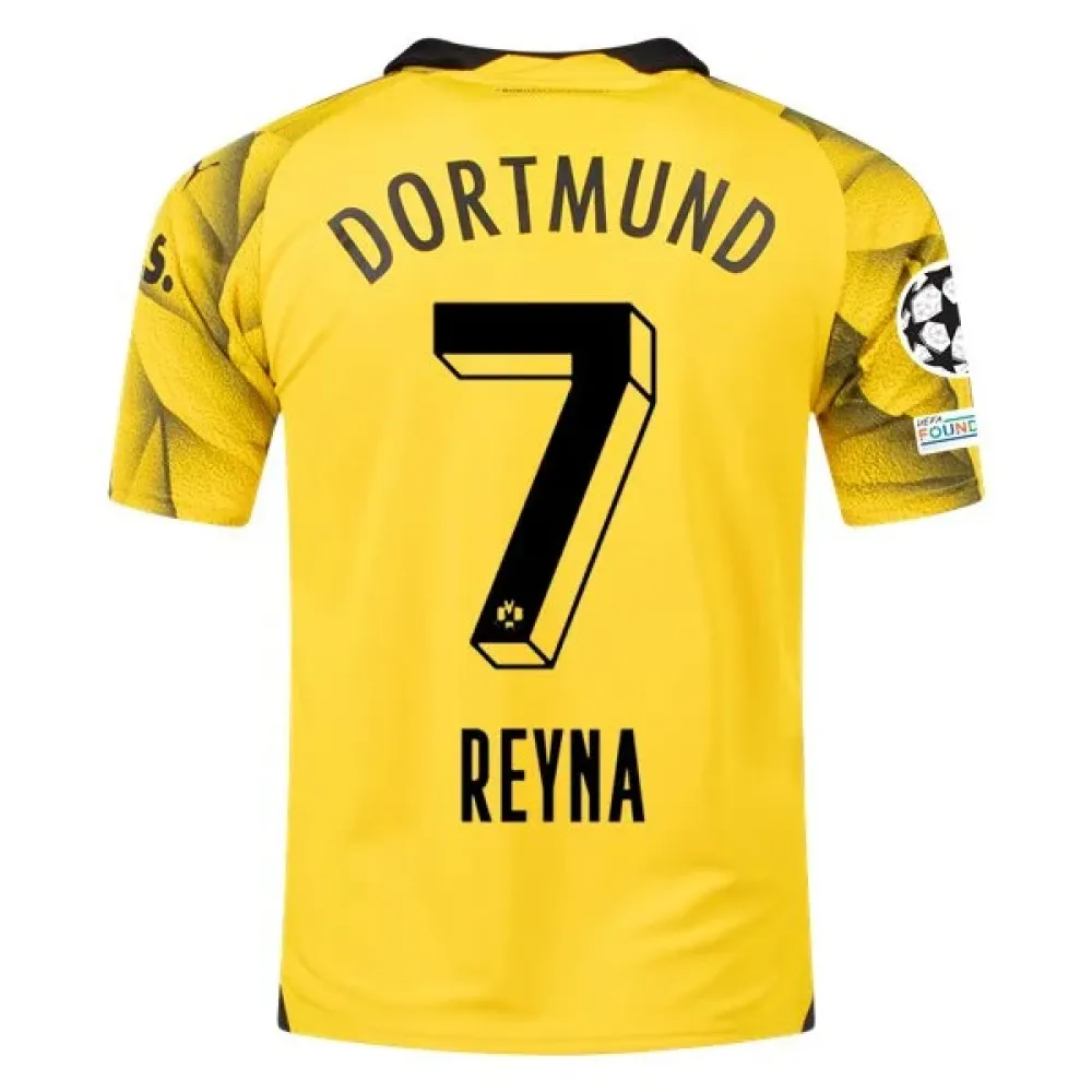 Men's Replica Puma Reyna Borussia Dortmund Third Jersey 2324 - UCL