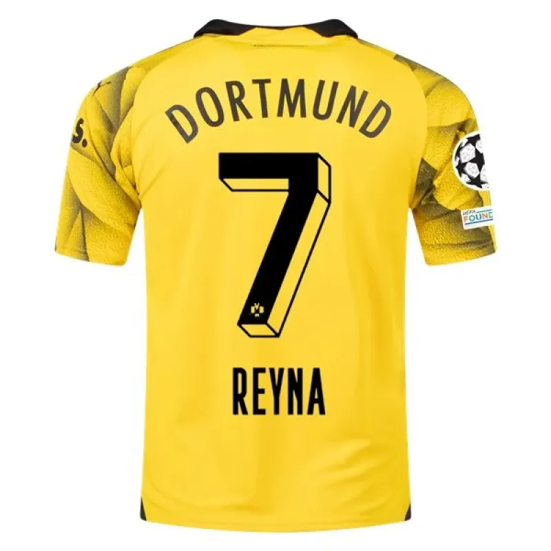 Men's Replica Puma Reyna Borussia Dortmund Third Jersey 2324 - UCL