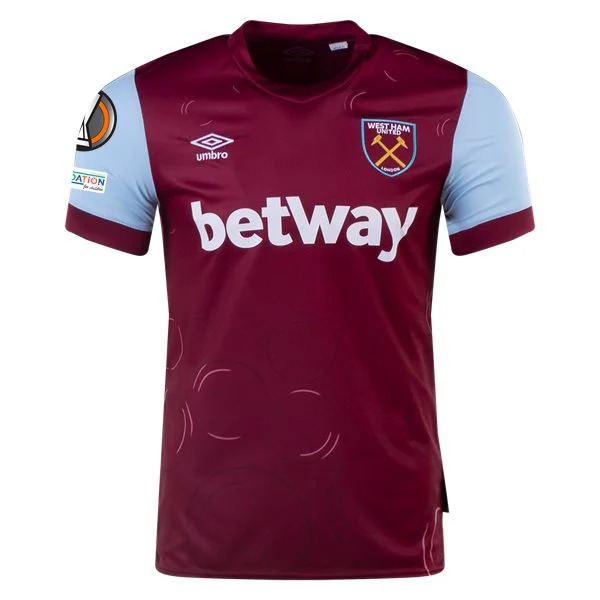 Men's Replica Umbro West Ham Home Jersey 2324 - UEL