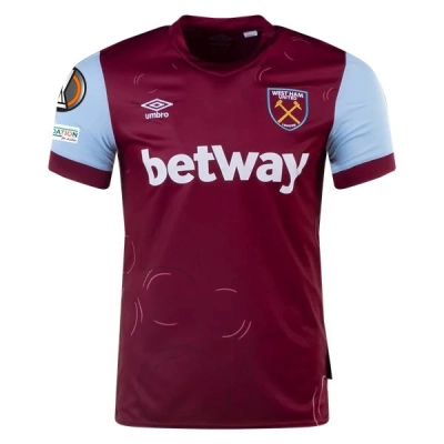 Men's Replica Umbro West Ham Home Jersey 2324 - UEL 01
