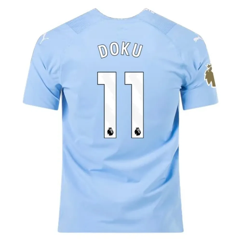 Men's Authentic Puma Doku Manchester City Home Jersey 2324 - CWC