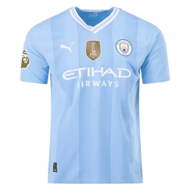 Men's Authentic Puma Doku Manchester City Home Jersey 2324 - CWC