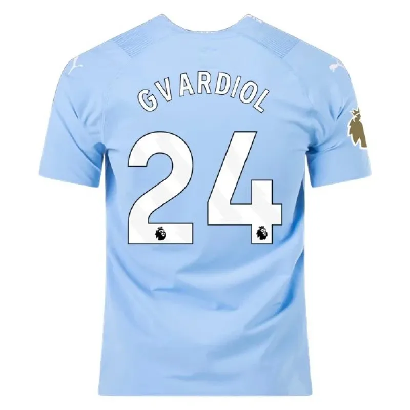 Men's Authentic Puma Gvardiol Manchester City Home Jersey 2324 - CWC