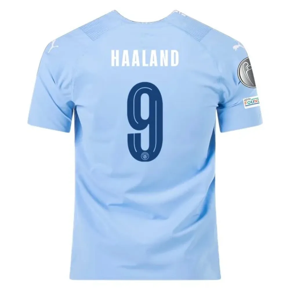 Men's Authentic Puma Haaland Manchester City Home Jersey 2324 - UCL