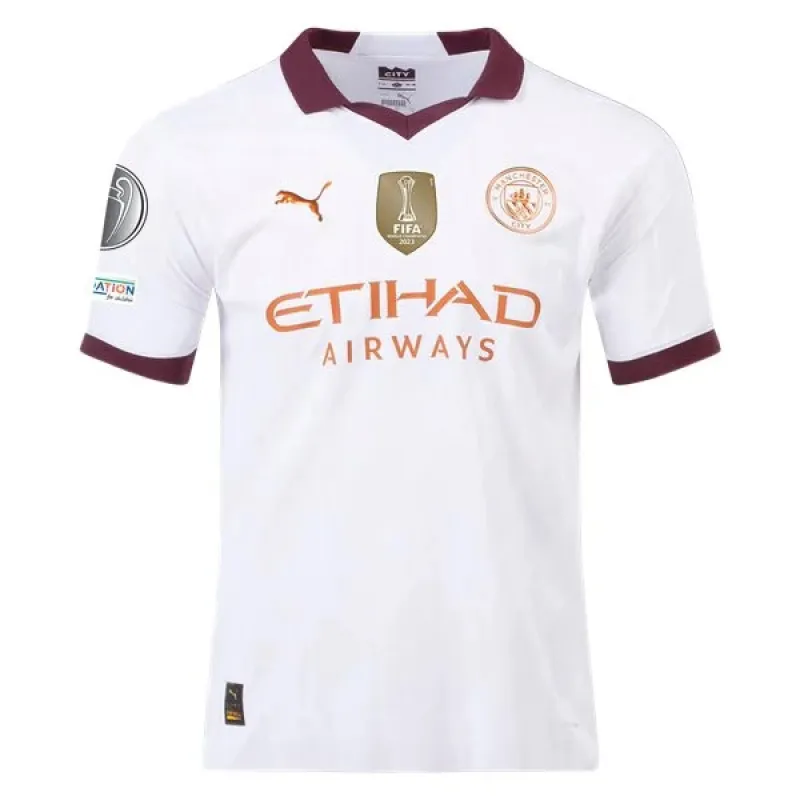 Men's Authentic Puma Manchester City Away Jersey 2324 - UCL