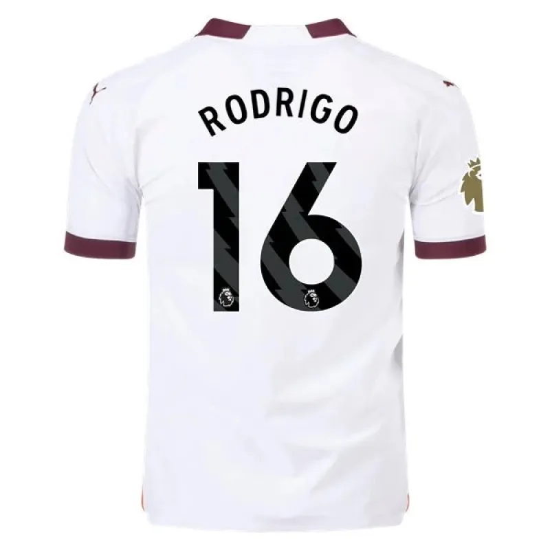 Men's Authentic Puma Rodrigo Manchester City Away Jersey 2324 - CWC