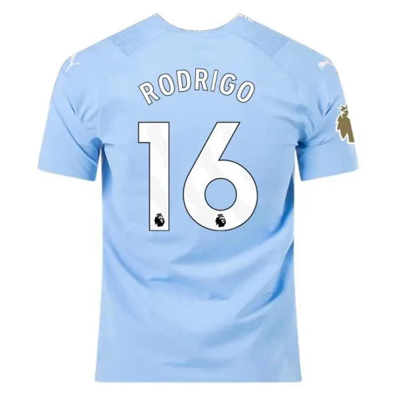 Men's Authentic Puma Rodrigo Manchester City Home Jersey 2324 - CWC
