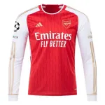 Men's Replica Adidas Arsenal Long Sleeve Home Jersey 2324 - UCL
