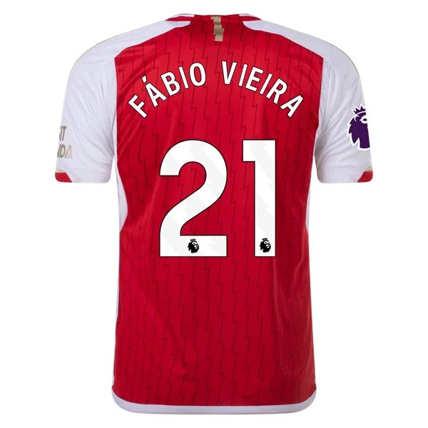 Men's Replica Adidas Fabio Vieira Arsenal Home Jersey 2324