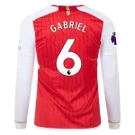 Men's Replica Adidas Gabriel Arsenal Long Sleeve Home Jersey 2324