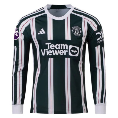 Men's Replica Adidas Garnacho Manchester United Long Sleeve Away Jersey 2324 01