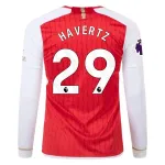 Men's Replica Adidas Havertz Arsenal Long Sleeve Home Jersey 2324