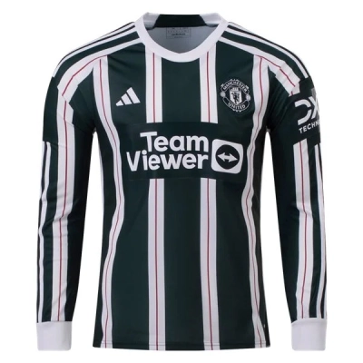 Men's Replica Adidas Manchester United Long Sleeve Away Jersey 2324 01