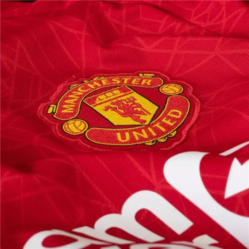 Men's Replica Adidas Manchester United Long Sleeve Home Jersey 2324