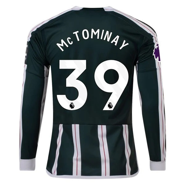 Men's Replica Adidas McTominay Manchester United Long Sleeve Away Jersey 2324