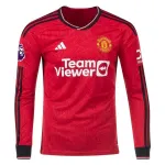 Men's Replica Adidas Mount Manchester United Long Sleeve Home Jersey 2324